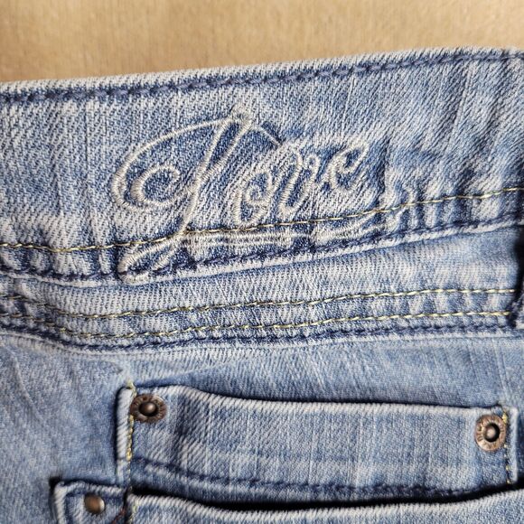 ZD Zana Di Blue Jeans Y2K Size 13 Silver Metallic Stitching Straight Leg 33x31 - Picture 6 of 11